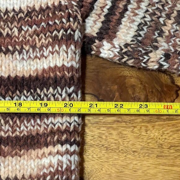Vintage Hand Knit Cardigan Sweater 1-of-1 Brown Marled Chunky Women’s M/L - Picture 5 of 6